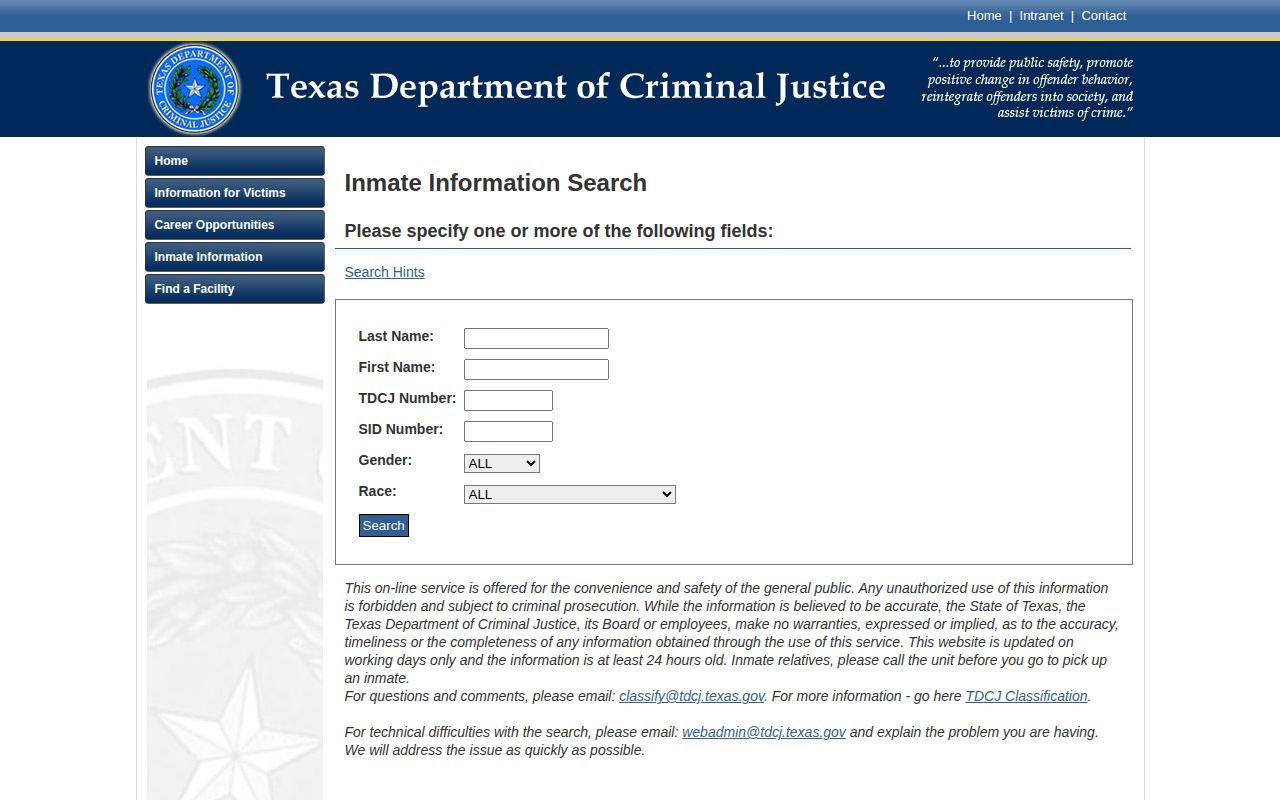 TDCJ offender search for Howard County released inmates